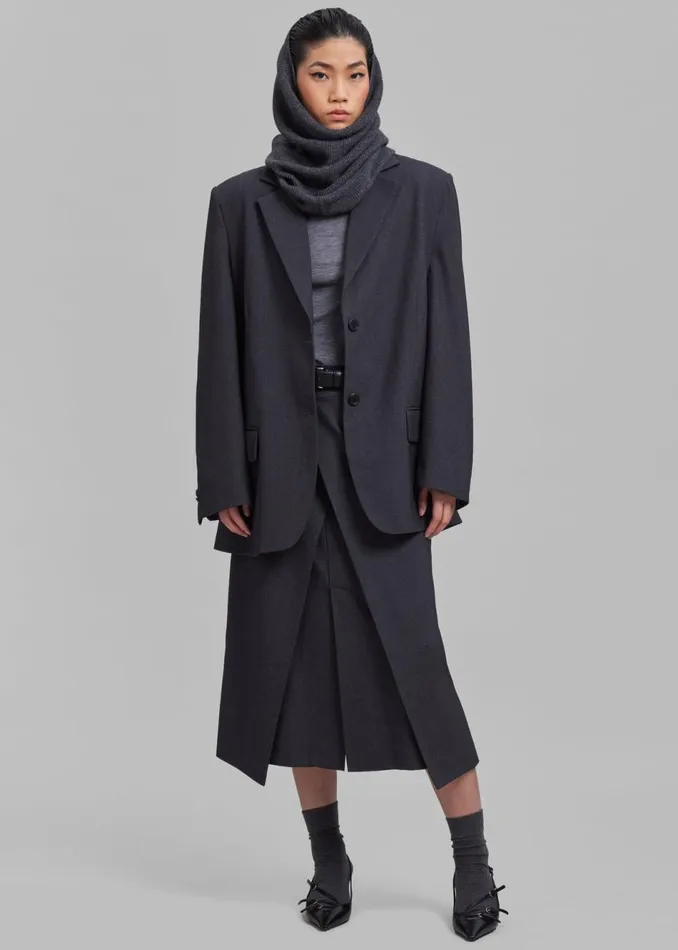 Women The Frankie Shop Outerwear Andy Blazer Charcoal