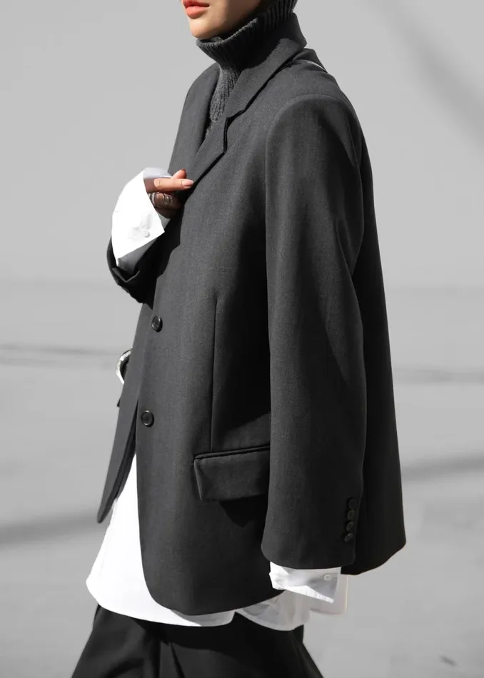 Women The Frankie Shop Outerwear Andy Blazer Charcoal