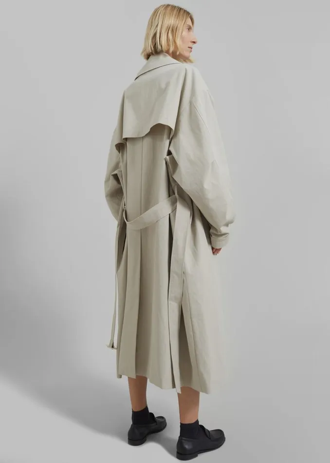Women The Frankie Shop Outerwear Anika Double Breasted Trench Coat Beige