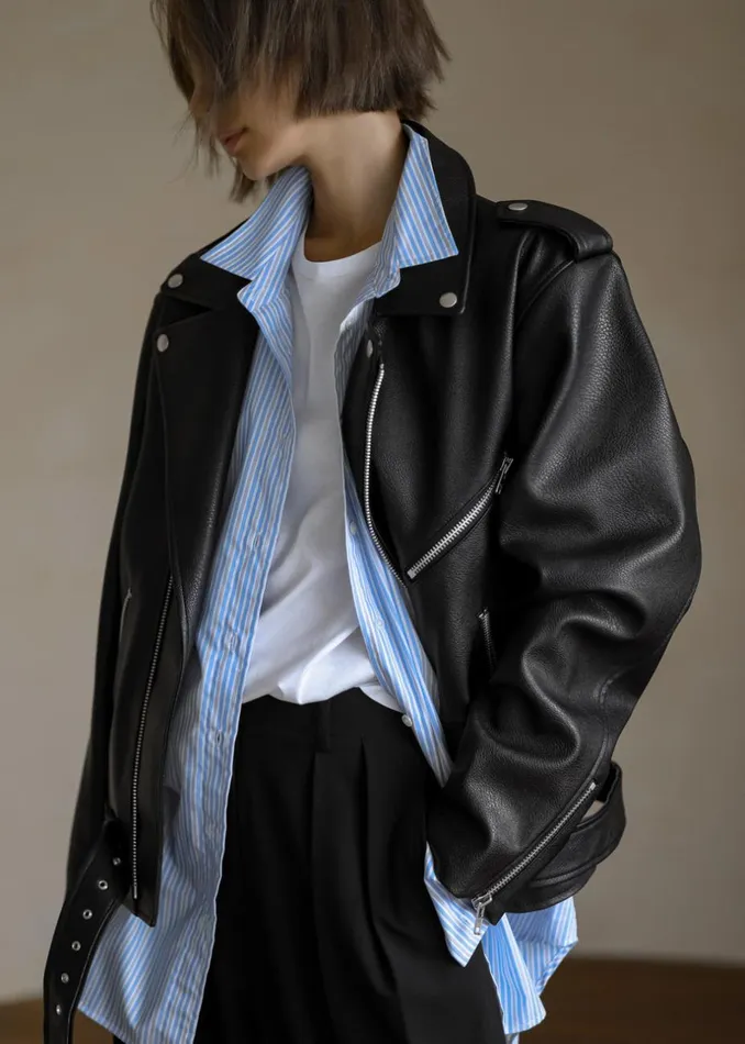 Women The Frankie Shop Outerwear Aria Faux Leather Jacket Black