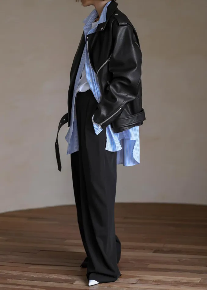 Women The Frankie Shop Outerwear Aria Faux Leather Jacket Black