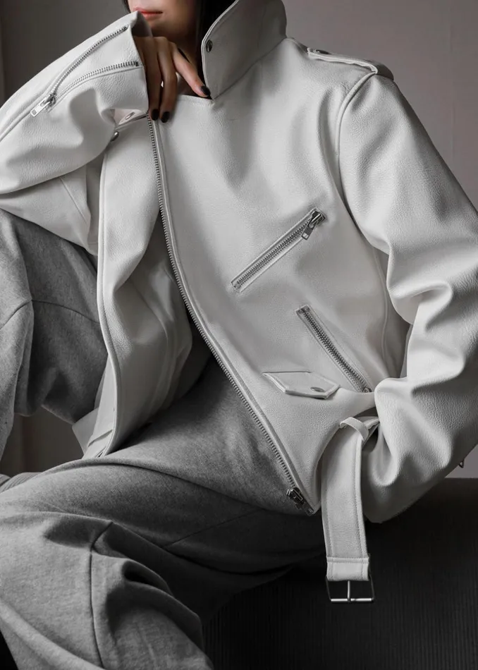 Women The Frankie Shop Outerwear Aria Faux Leather Jacket White