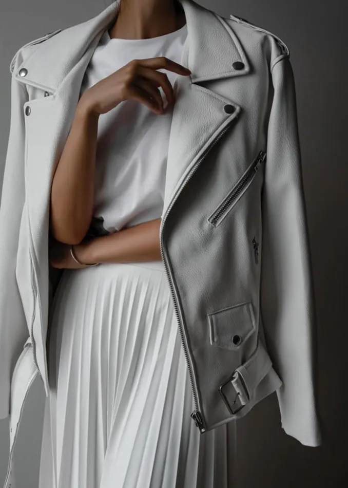 Women The Frankie Shop Outerwear Aria Faux Leather Jacket White
