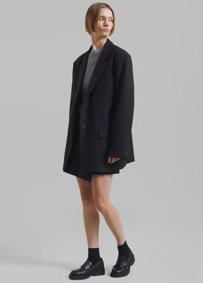 Women The Frankie Shop Outerwear Aris Blazer Black Pinstripe