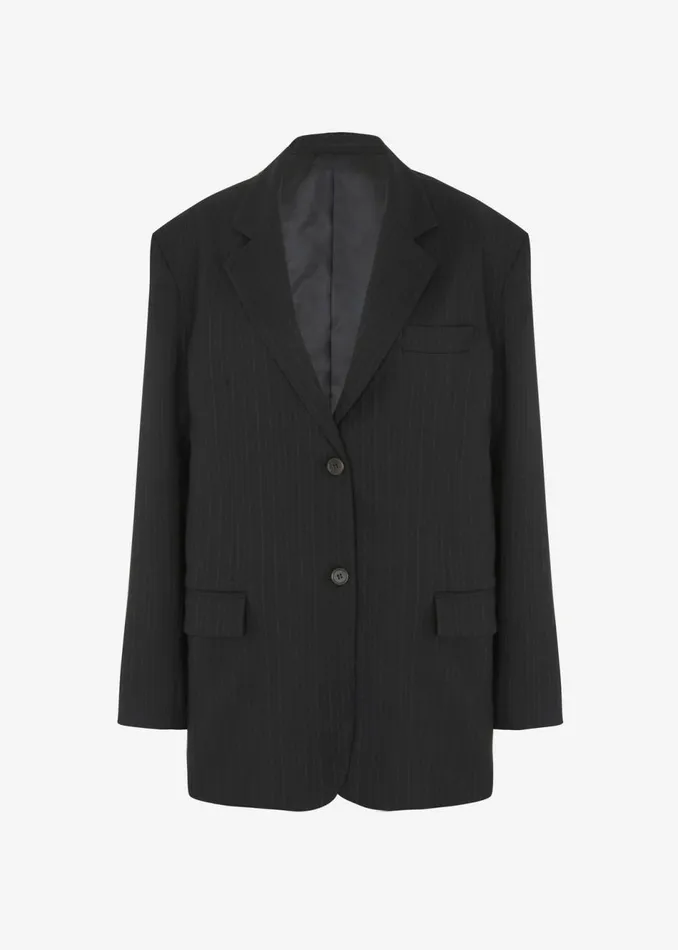 Women The Frankie Shop Outerwear Aris Blazer Black Pinstripe
