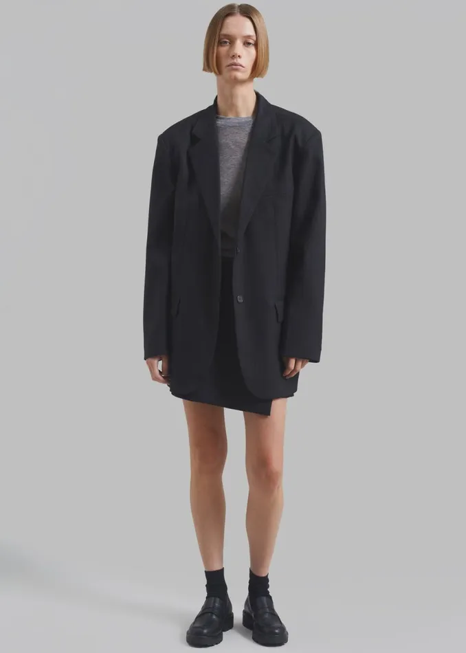 Women The Frankie Shop Outerwear Aris Blazer Black Pinstripe
