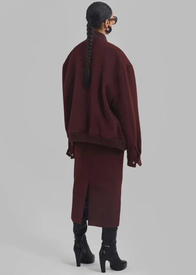 Women The Frankie Shop Outerwear Arley Oversized Bomber Burgundy