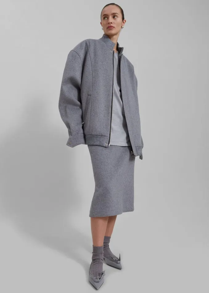 Women The Frankie Shop Outerwear Arley Oversized Bomber Light Grey
