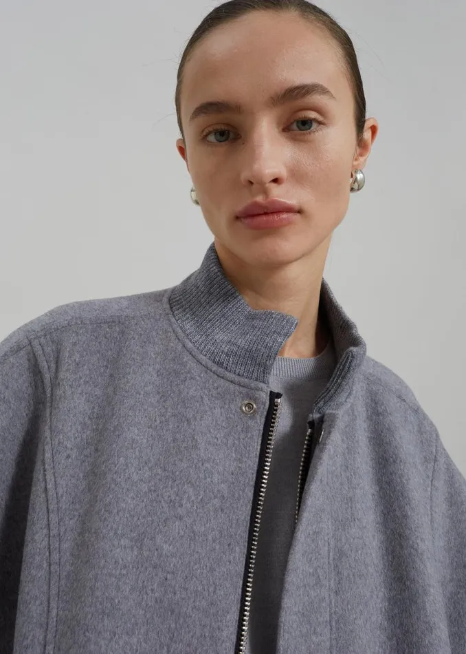 Women The Frankie Shop Outerwear Arley Oversized Bomber Light Grey