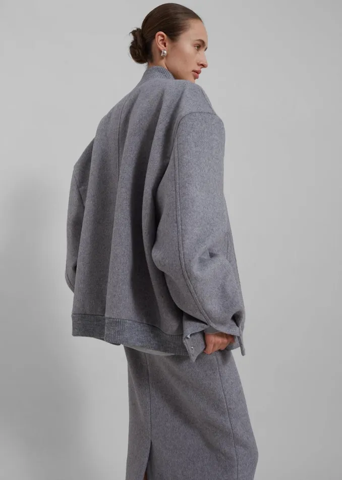 Women The Frankie Shop Outerwear Arley Oversized Bomber Light Grey