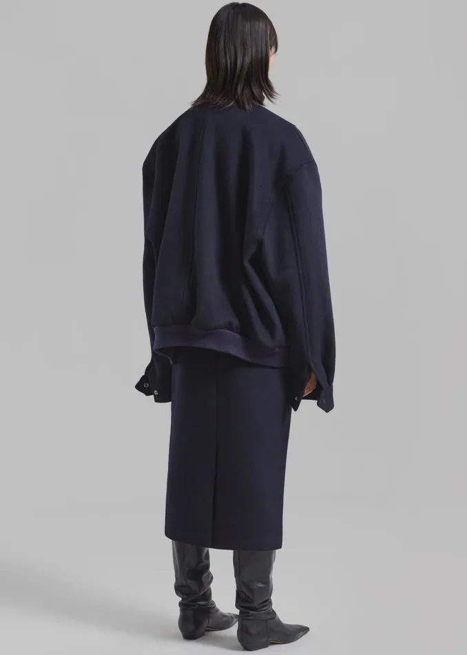 Women The Frankie Shop Outerwear Arley Oversized Bomber Navy