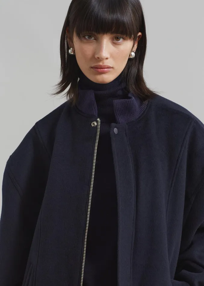 Women The Frankie Shop Outerwear Arley Oversized Bomber Navy