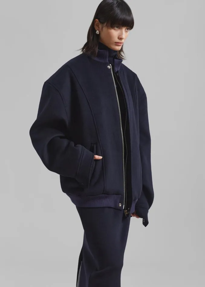 Women The Frankie Shop Outerwear Arley Oversized Bomber Navy