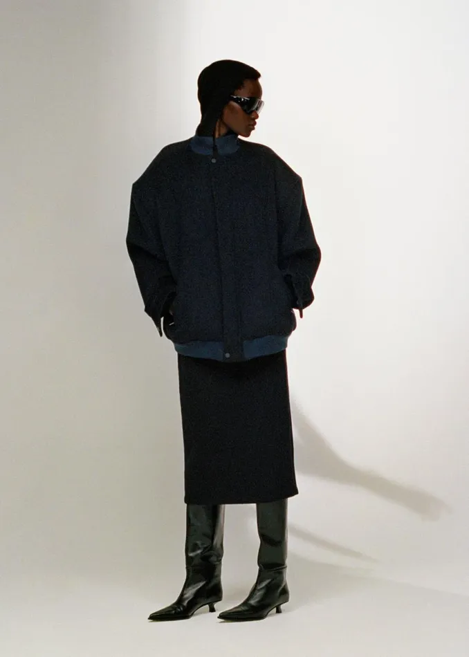 Women The Frankie Shop Outerwear Arley Oversized Bomber Navy