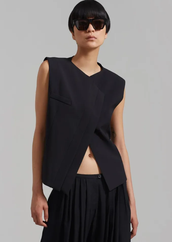 Women The Frankie Shop Outerwear Ashton Cross Vest Black