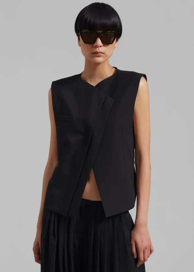 Women The Frankie Shop Outerwear Ashton Cross Vest Black