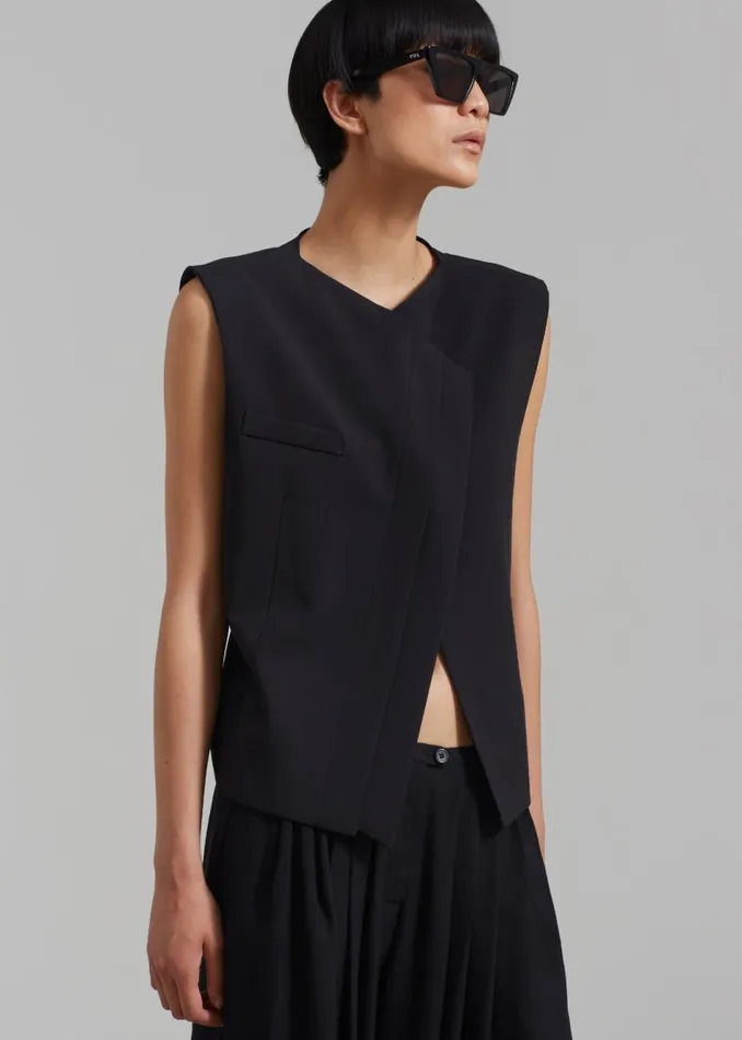 Women The Frankie Shop Outerwear Ashton Cross Vest Black