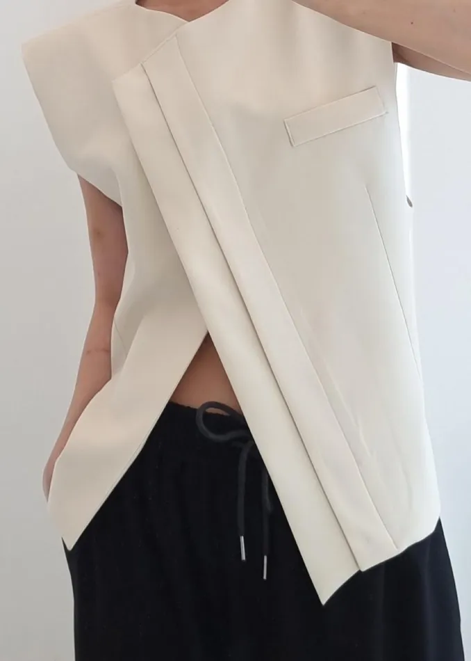 Women The Frankie Shop Outerwear Ashton Cross Vest Cream