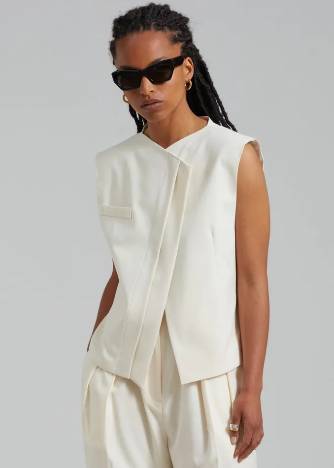 Women The Frankie Shop Outerwear Ashton Cross Vest Cream