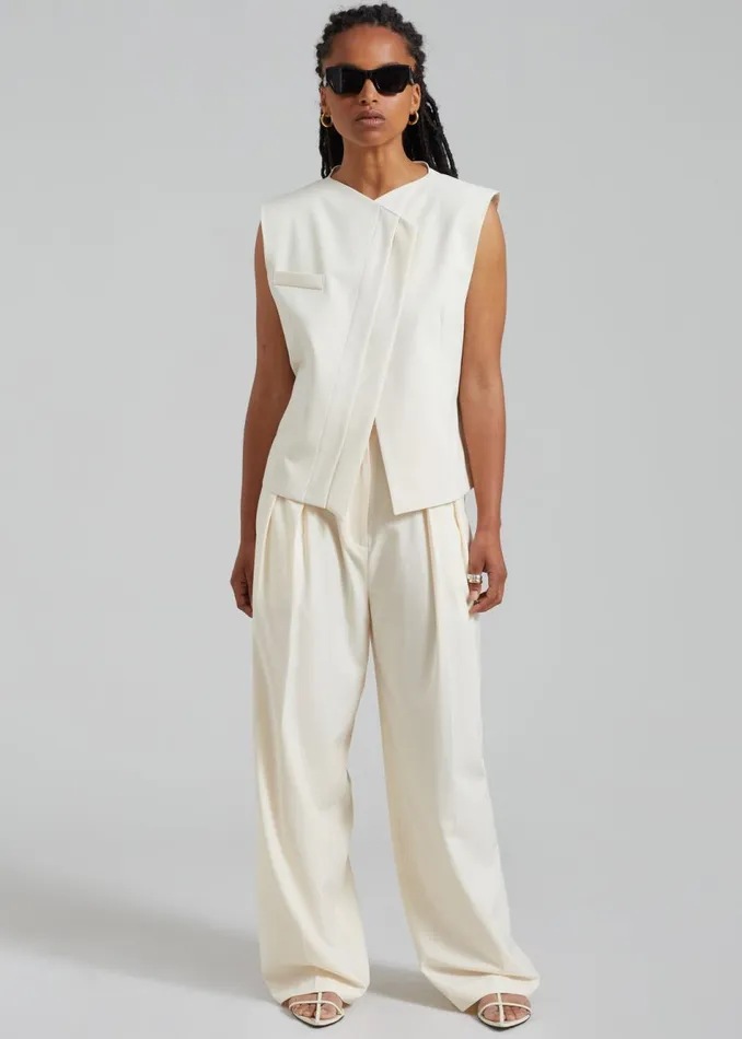 Women The Frankie Shop Outerwear Ashton Cross Vest Cream