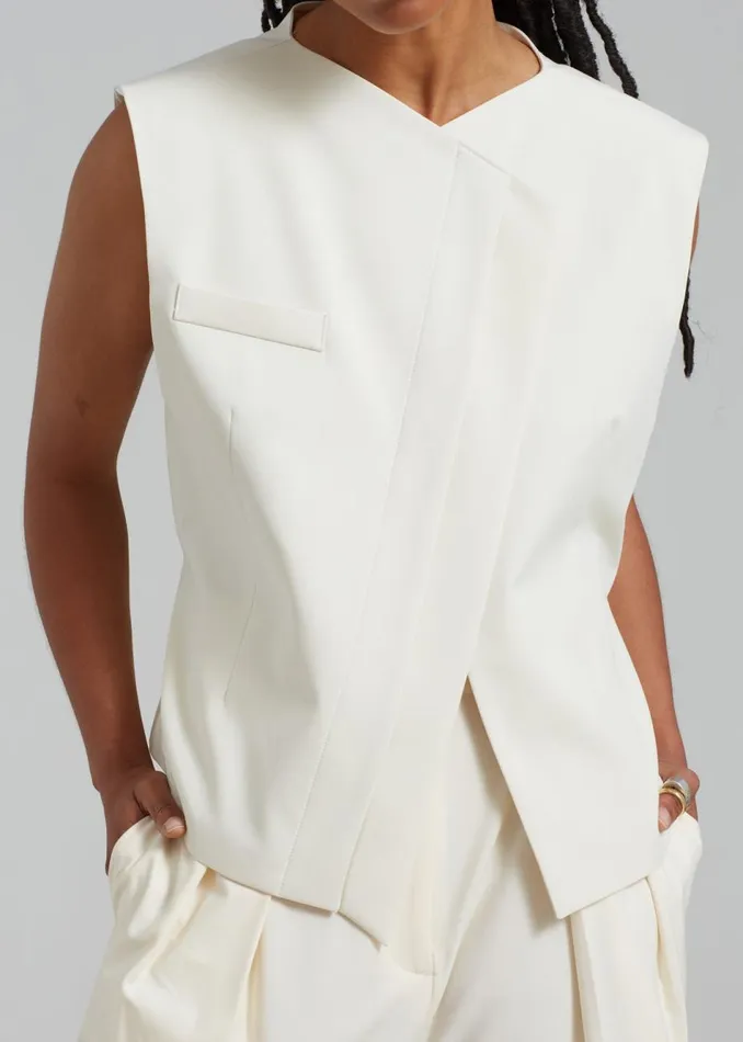 Women The Frankie Shop Outerwear Ashton Cross Vest Cream