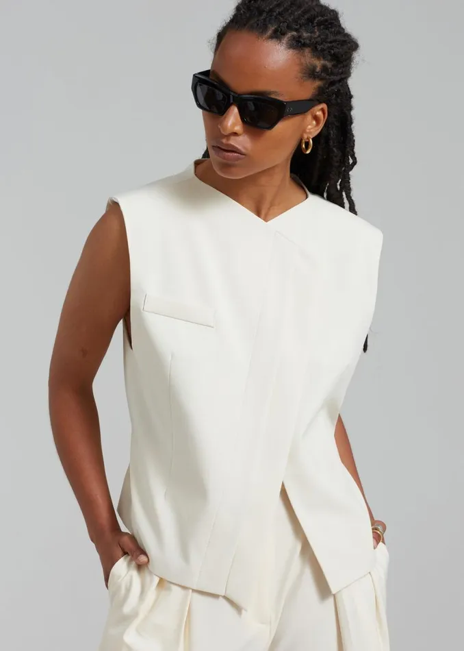 Women The Frankie Shop Outerwear Ashton Cross Vest Cream