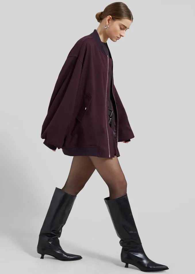 Women The Frankie Shop Outerwear Astra Bomber Jacket Burgundy
