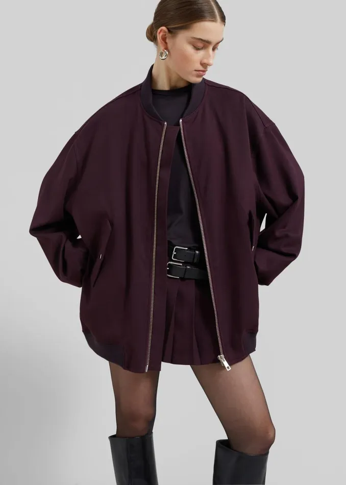 Women The Frankie Shop Outerwear Astra Bomber Jacket Burgundy