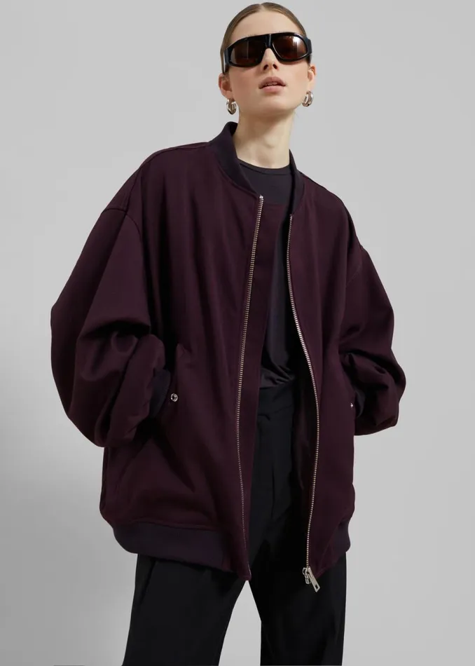 Women The Frankie Shop Outerwear Astra Bomber Jacket Burgundy