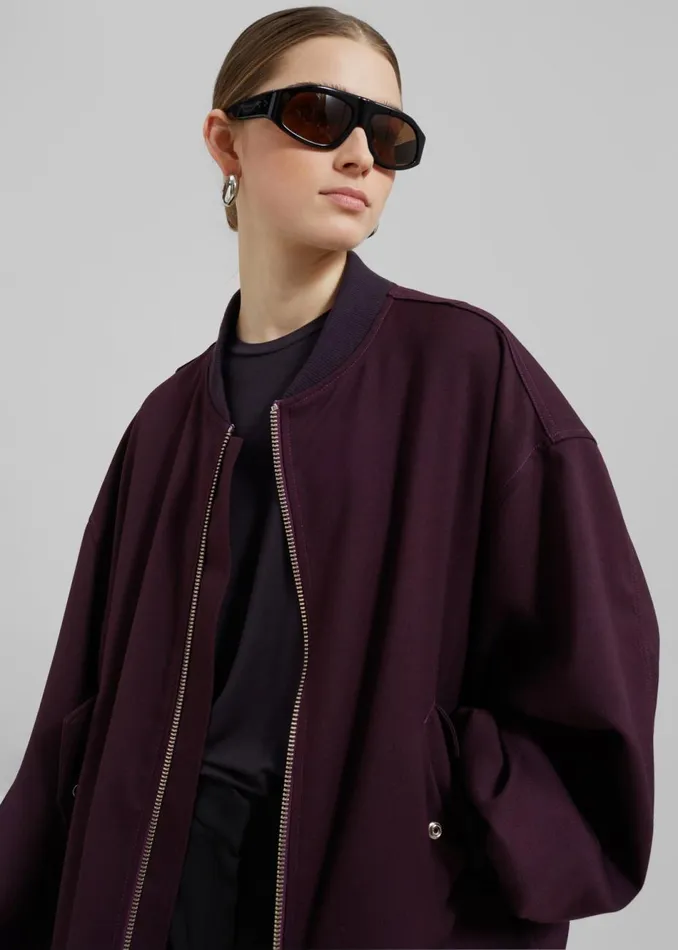 Women The Frankie Shop Outerwear Astra Bomber Jacket Burgundy