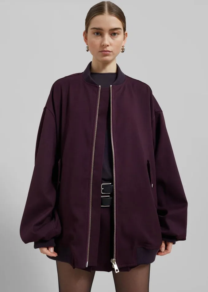 Women The Frankie Shop Outerwear Astra Bomber Jacket Burgundy