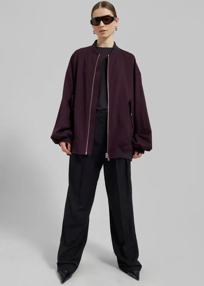 Women The Frankie Shop Outerwear Astra Bomber Jacket Burgundy