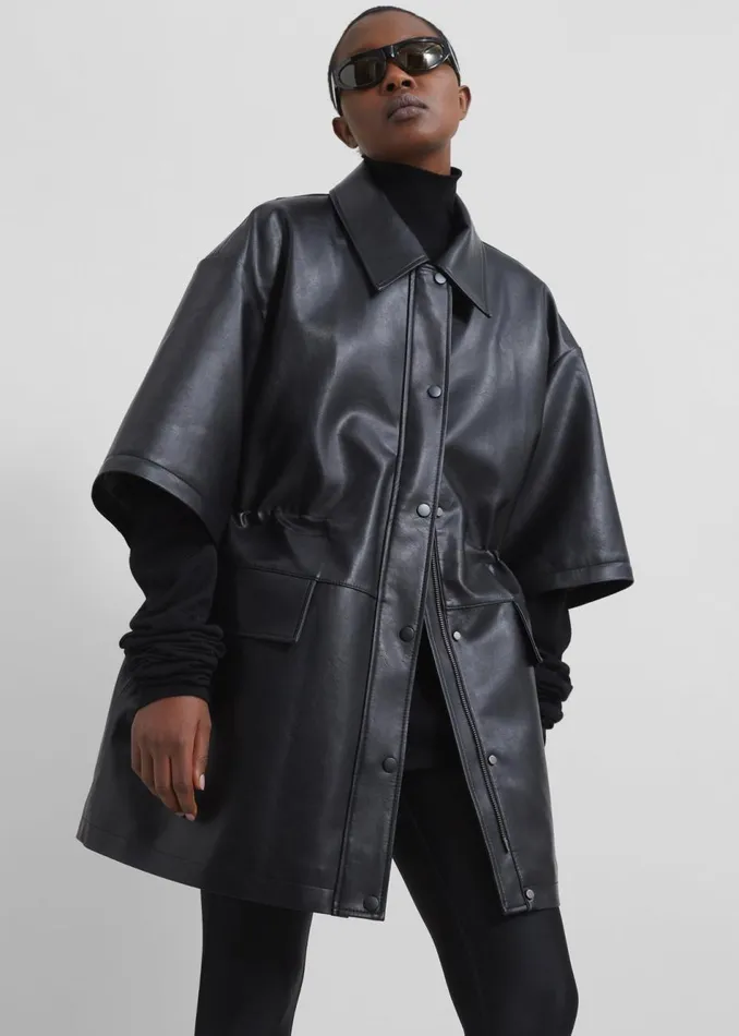 Women The Frankie Shop Outerwear Augusta Faux Leather Coat Black