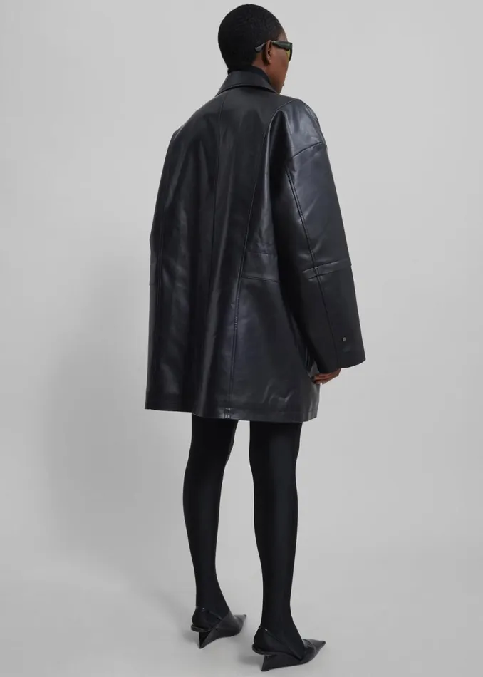 Women The Frankie Shop Outerwear Augusta Faux Leather Coat Black
