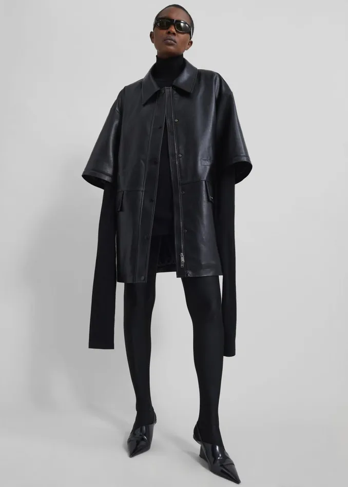 Women The Frankie Shop Outerwear Augusta Faux Leather Coat Black