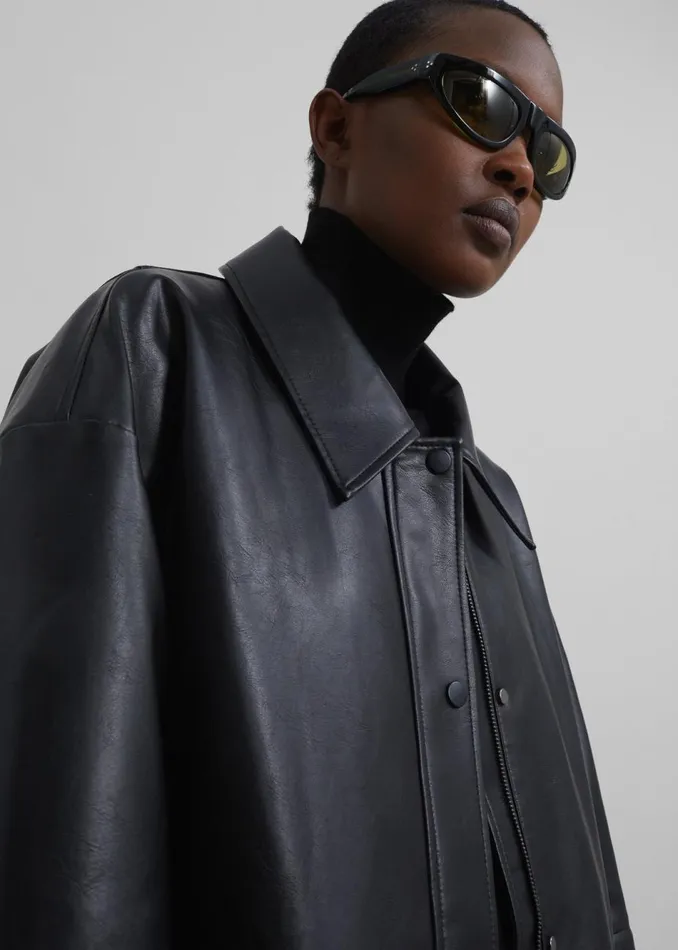 Women The Frankie Shop Outerwear Augusta Faux Leather Coat Black