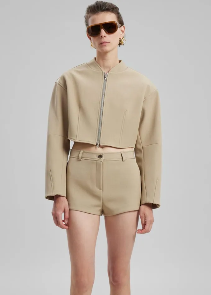 Women The Frankie Shop Outerwear Banks Cropped Jacket Beige