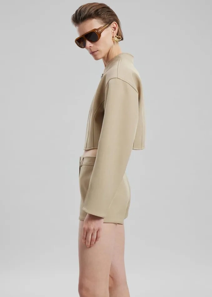 Women The Frankie Shop Outerwear Banks Cropped Jacket Beige
