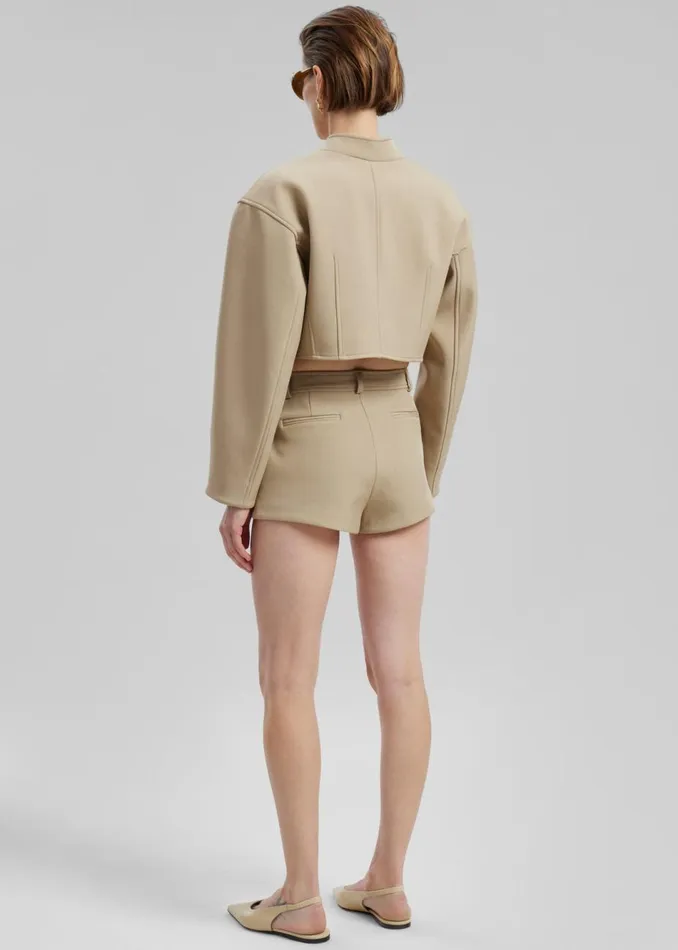 Women The Frankie Shop Outerwear Banks Cropped Jacket Beige