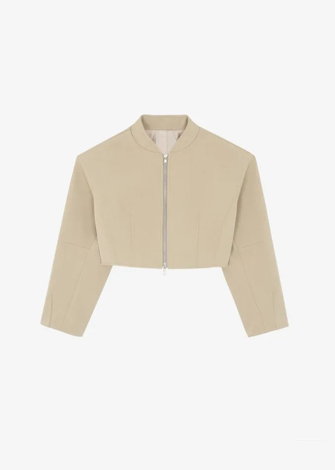 Women The Frankie Shop Outerwear Banks Cropped Jacket Beige