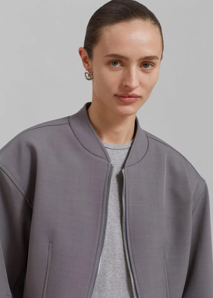 Women The Frankie Shop Outerwear Banks Cropped Jacket Grey