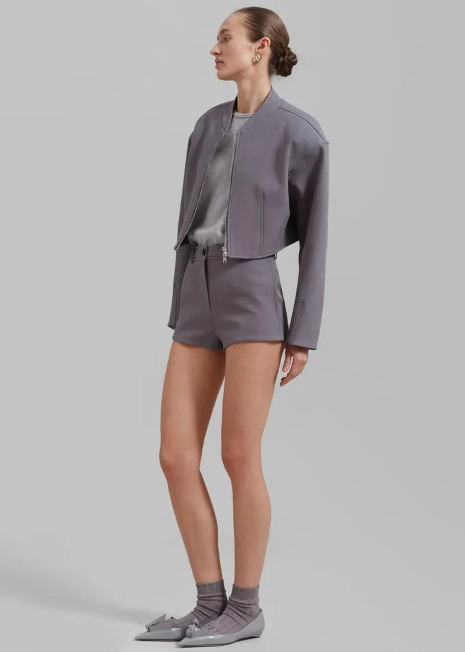 Women The Frankie Shop Outerwear Banks Cropped Jacket Grey