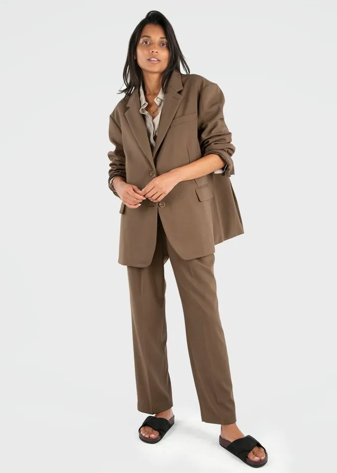 Women The Frankie Shop Outerwear Bea Blazer Chocolate