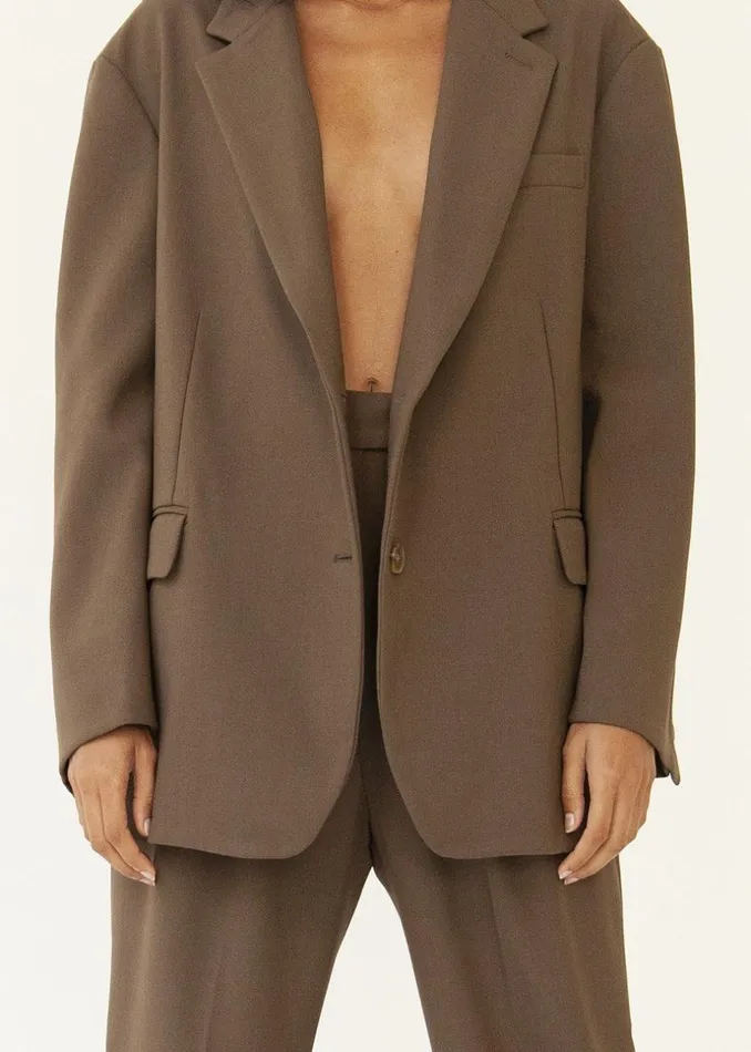 Women The Frankie Shop Outerwear Bea Blazer Chocolate