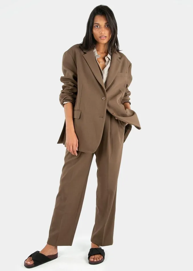 Women The Frankie Shop Outerwear Bea Blazer Chocolate