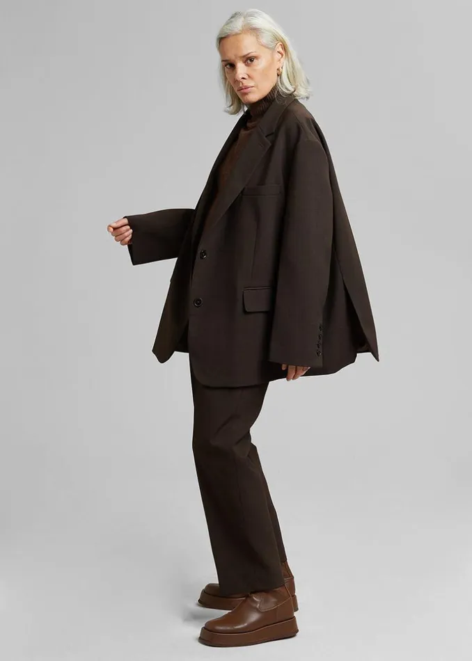 Women The Frankie Shop Outerwear Bea Blazer Dark Espresso