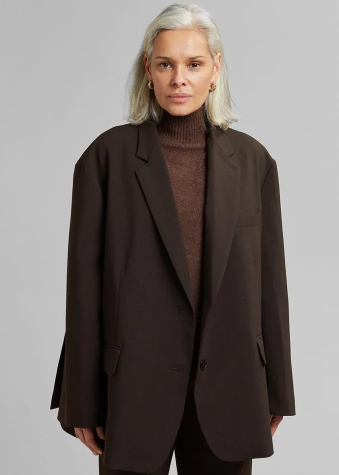 Women The Frankie Shop Outerwear Bea Blazer Dark Espresso