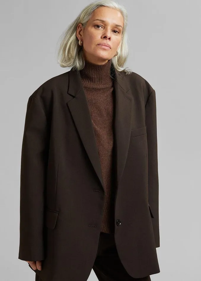 Women The Frankie Shop Outerwear Bea Blazer Dark Espresso