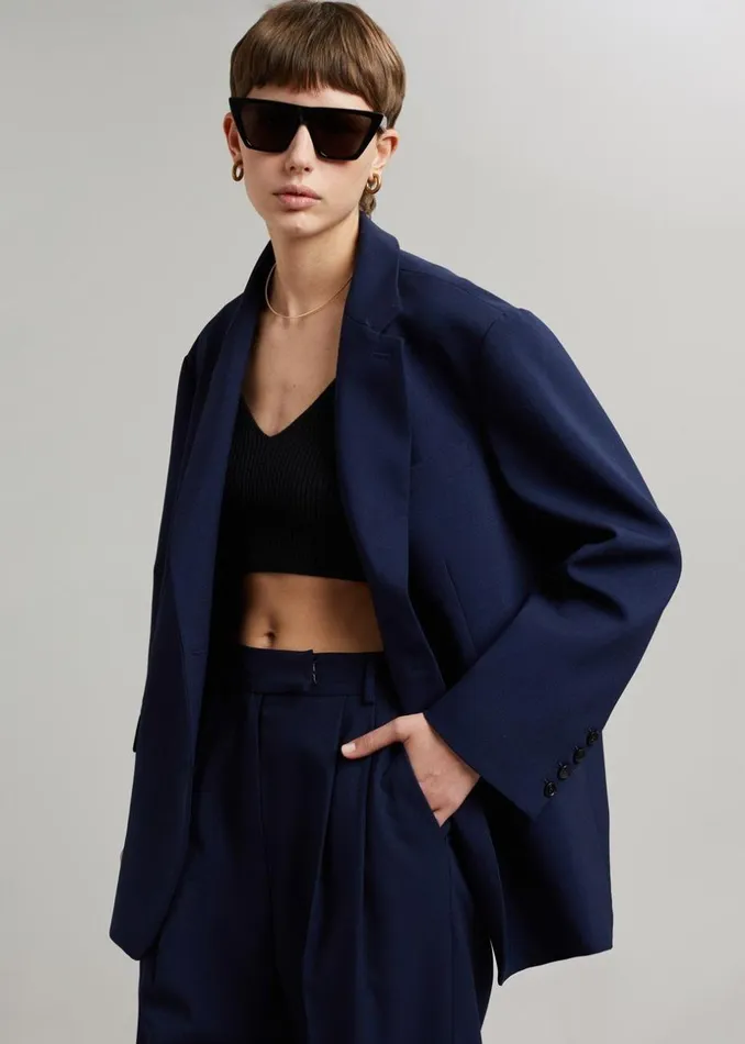 Women The Frankie Shop Outerwear Bea Blazer Midnight Blue