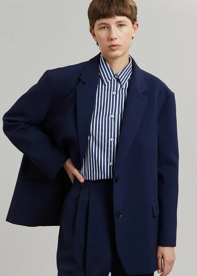Women The Frankie Shop Outerwear Bea Blazer Midnight Blue